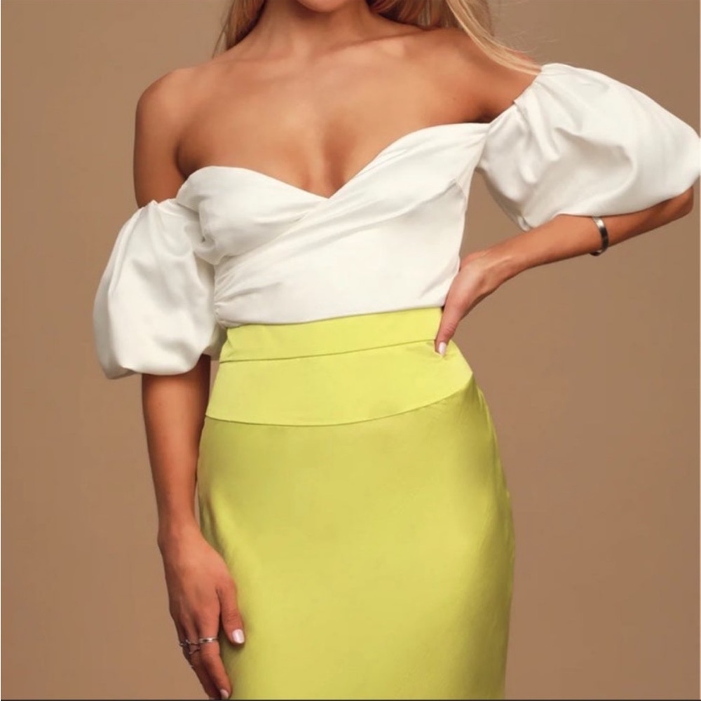 Lulus white off the shoulder top.